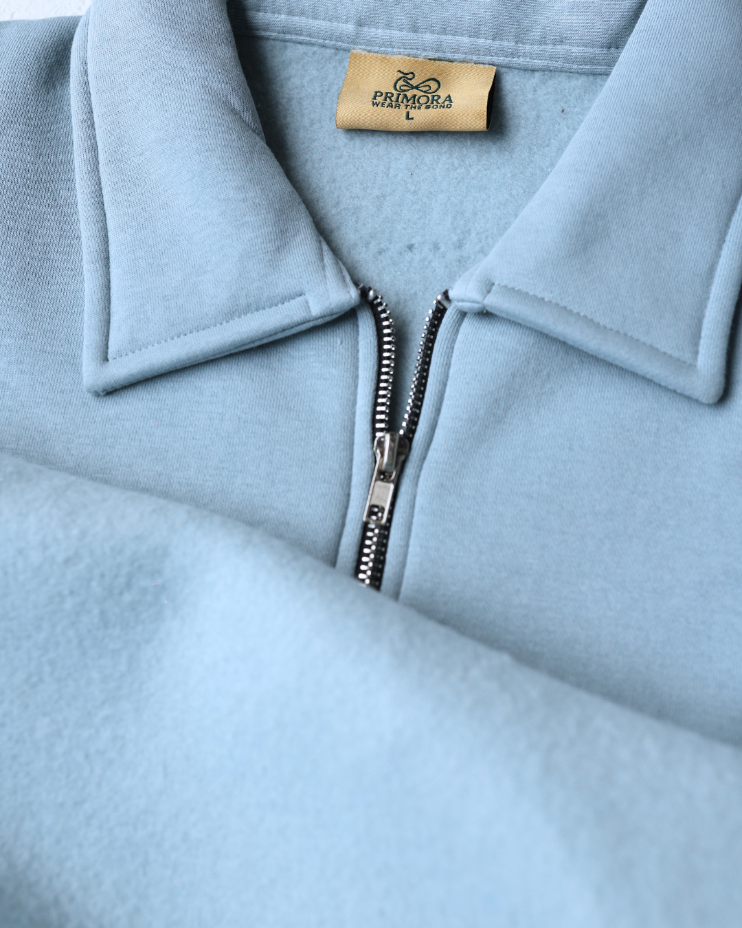 Pale Blue Quarter Zipper - 400 GSM