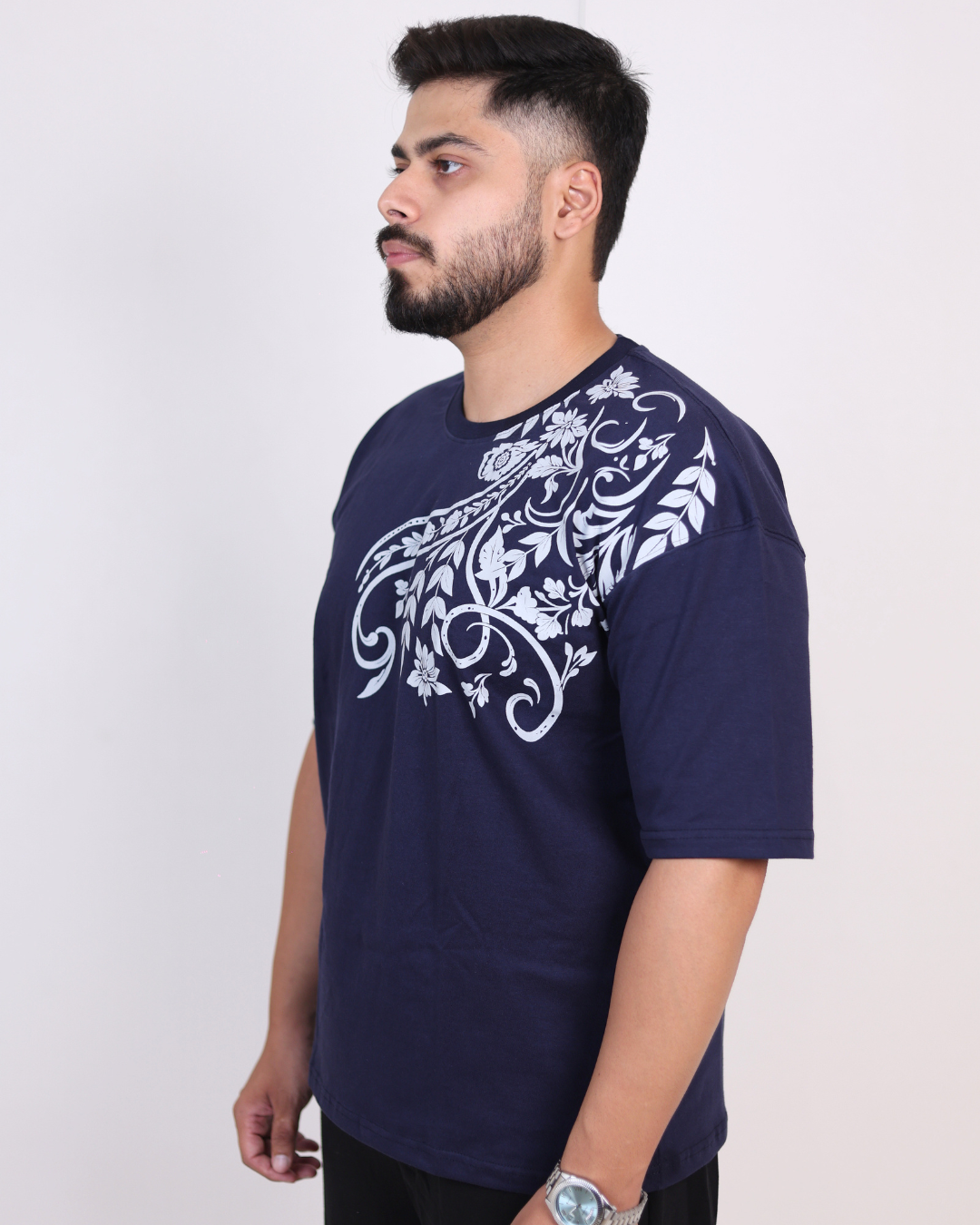 Ferns & Petals (Oversized pigmented printed T-Shirt)