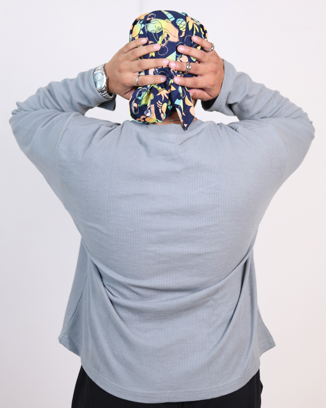 Waffle Tshirt - (Steel Grey 240 gsm)