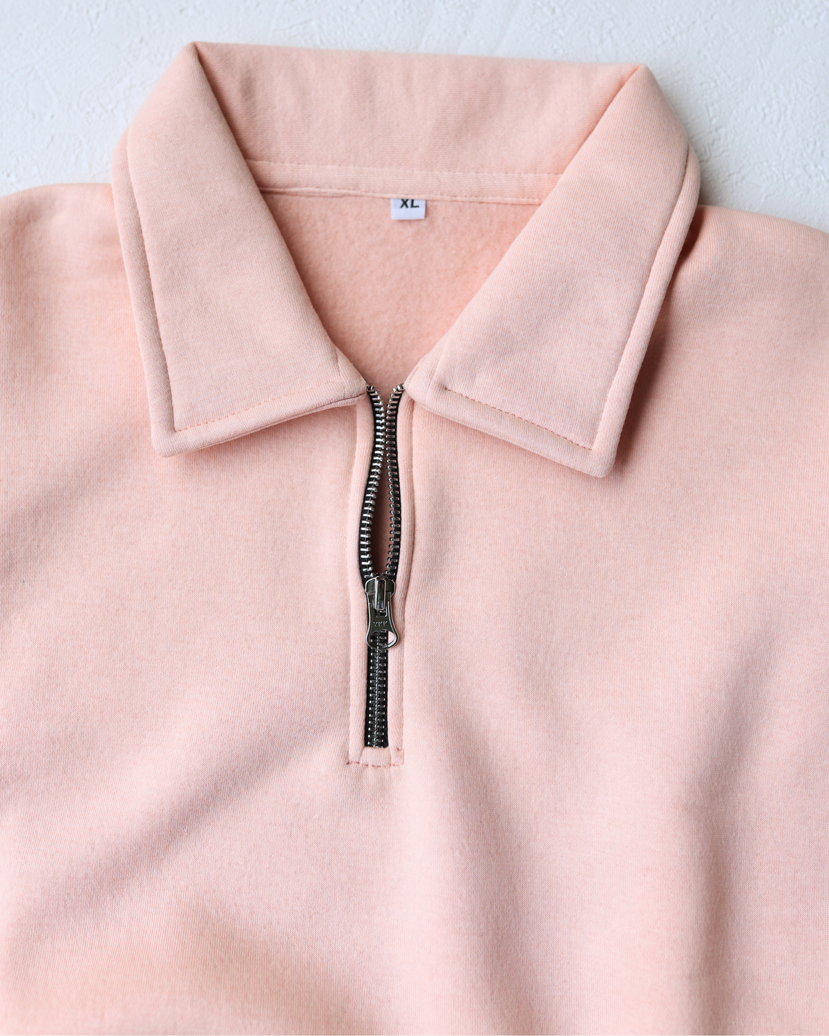 Peach Quarter Zipper - 400 GSM